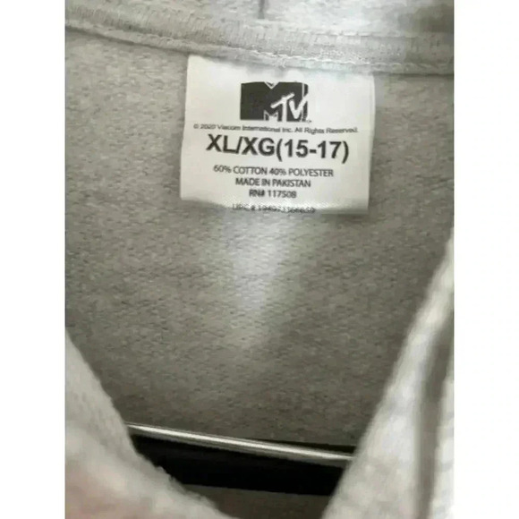 Vintage Music Television MTV Hoodie Gray Classic Graphic Retro Youth Size XL - Picture 3 of 5